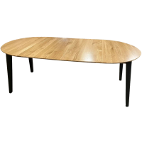 Dining table, kitchen, living room, round folding with Swiss edging and wooden legs Sun