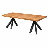 Dębowy stół jadalny na metalowych nogach w stylu loft