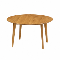 Dining table for living room or kitchen, round with Swiss edging on Monaco wooden supports