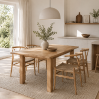 Ess-, Küchen- und Wohnzimmer-Klapptisch aus Eichenholz mit tragenden Holzbeinen Family