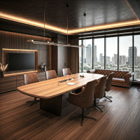 Trendy, conceptual, status table for office and business made of solid oak, made to order! No. 24