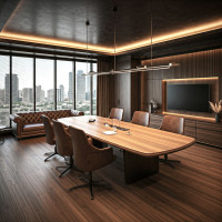 Trendy, conceptual, status table for office and business made of solid oak, made to order! No. 24