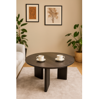 Aurum – ein einzigartiger runder Designer-Couch- und Kaffeetisch aus Eiche