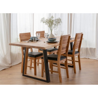 Designerski stół z litego dębu w stylu Live Edge, Loft - Chikago nowoczesny stół z charakterem natury