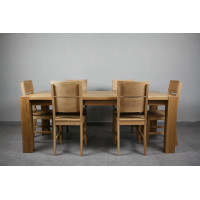 Modern elegant table made of solid oak on Shester pass-through supports