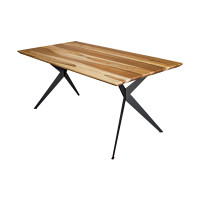 Table in walnut with metal legs (Swiss edge) Kansas