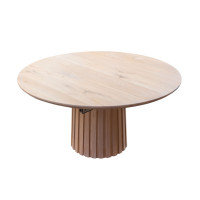 Modern designer round sliding dining table for office and home on Magic wooden support