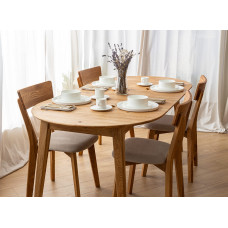Esstisch, Küche, Wohnzimmer, runder Klapptisch mit Schweizer Kante und Holzbeinen Sun